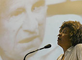 Angela Davis at Herbert Marcuse colloquium in Berlin, July 2003